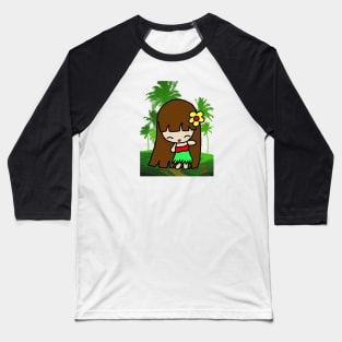 Kawaii Hula Girl Baseball T-Shirt